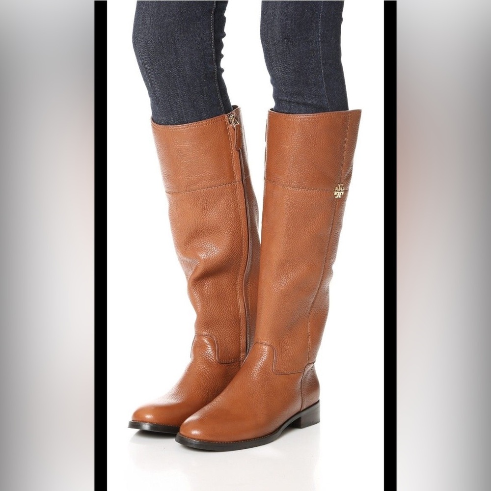 Tory Burch Jolie Brown Leather Riding Boots